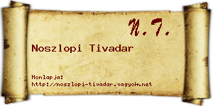 Noszlopi Tivadar névjegykártya